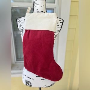 Pottery Barn Red Velvet Christmas Stocking Medium Size (NWT)